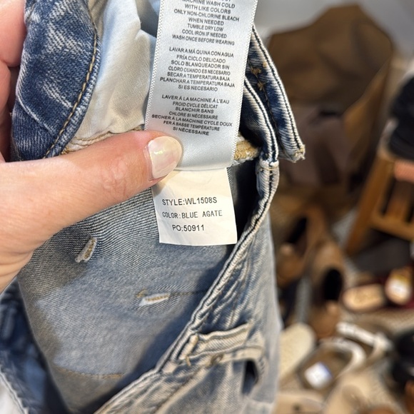 WASH LAB blue agate Sally Split Front Raw
Hem Denim Skirt sz 28 - Picture 8 of 9